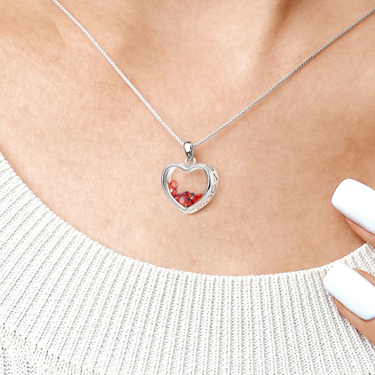 Gnoce Heart-shaped Birthstone Necklace_4
