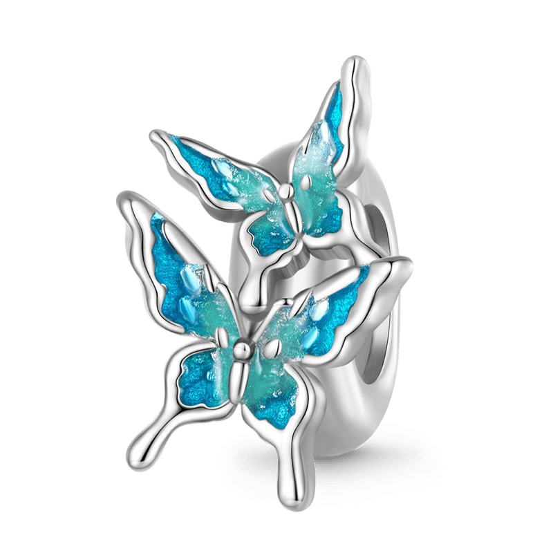 Gnoce Flying Blue Butterflies Stopper Charm_1