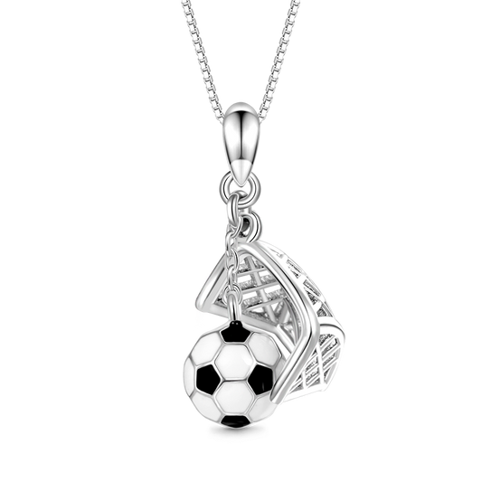 Gnoce Football Competition Shot Necklace Platinum-plated Silver Blend_1