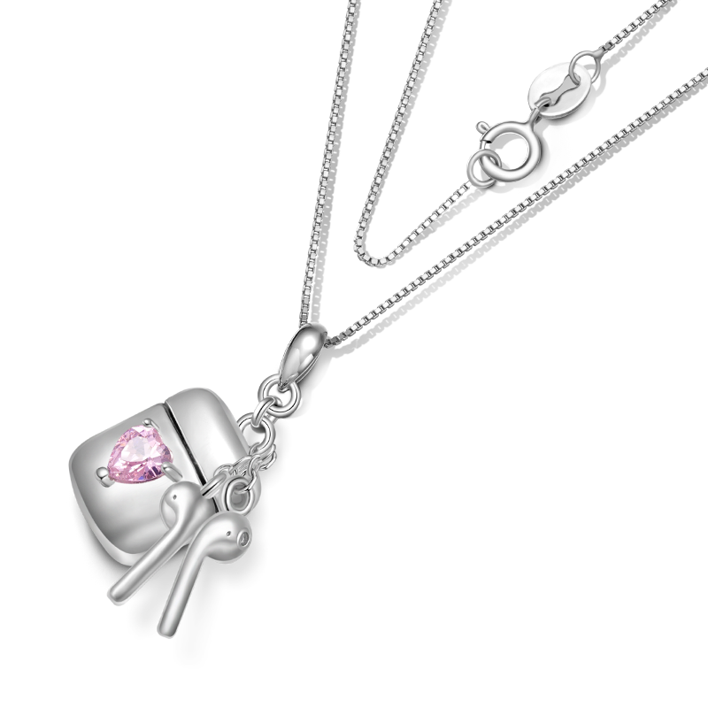 Gnoce Earphone Box Triple Necklace Platinum-plated Silver Blend_2