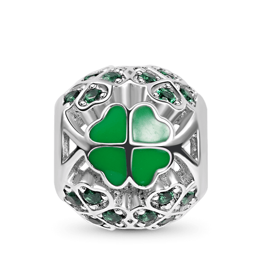 Gnoce Four Leaf Clover Charm Platinum-plated Silver Blend_1