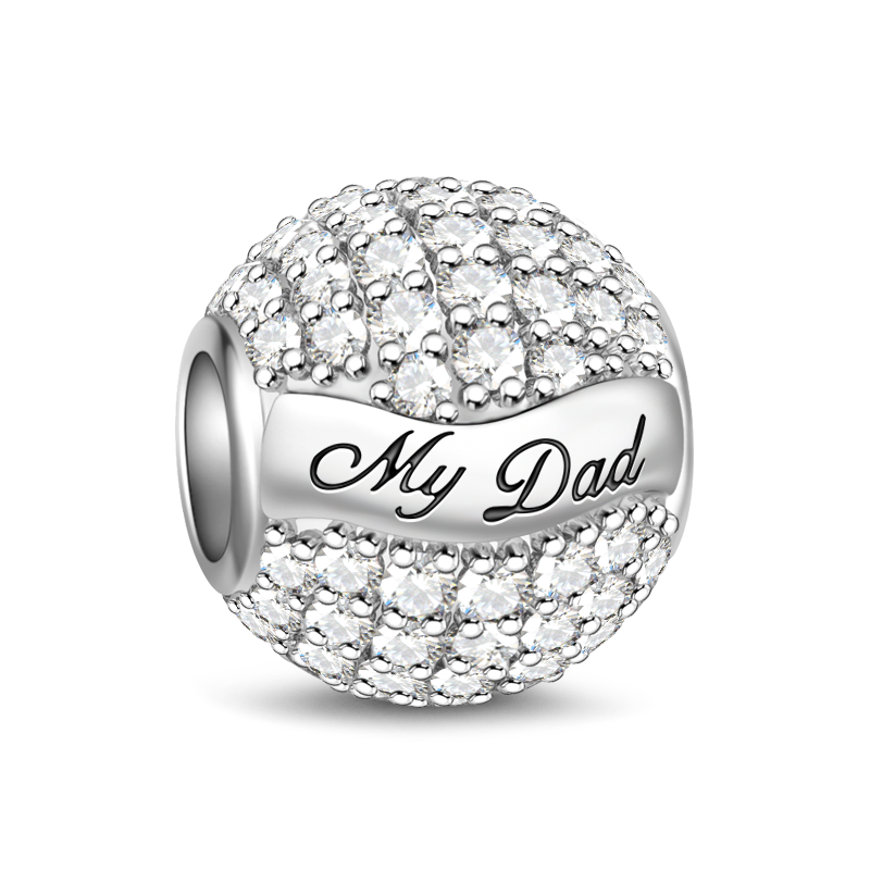 Gnoce Paved Pure Crystal CZ Stones Charm Platinum-plated Silver Blend_1