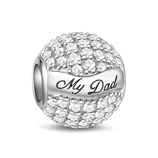 Gnoce Paved Pure Crystal CZ Stones Charm Platinum-plated Silver Blend_1