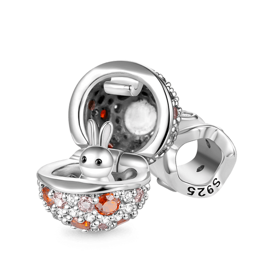 Gnoce Rabbit in Egg Easter Gift Charm Platinum-plated Silver Blend_1