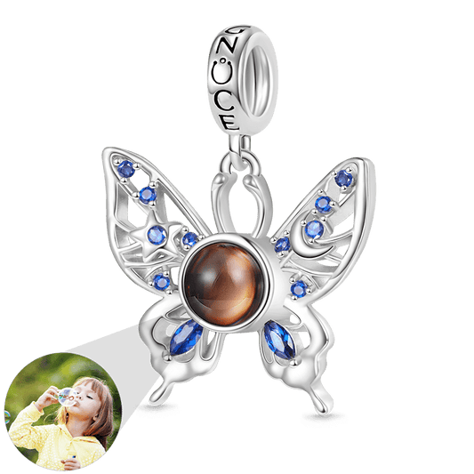 Gnoce Projection Butterfly Personalized Photo Pendant Dangle Charm_1