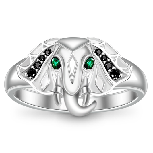 Gnoce "Lucky Elephant" Ring Platinum-plated Silver Blend_1