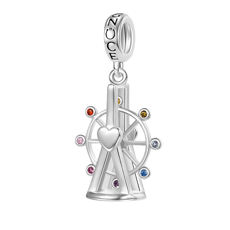 Gnoce Best Moment Ferris Wheel Charm Platinum-plated Silver Blend_1