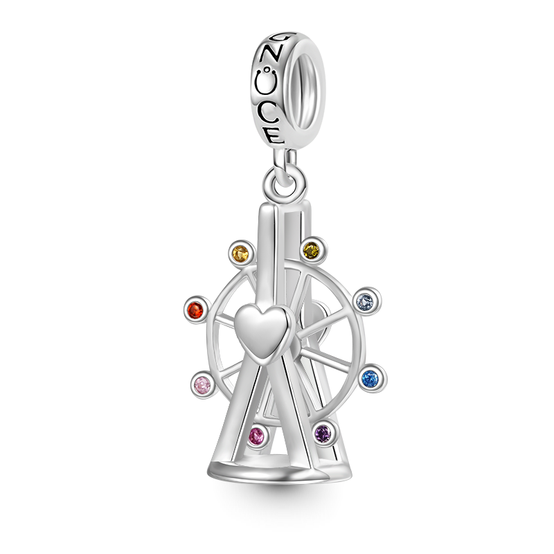 Gnoce Best Moment Ferris Wheel Charm Platinum-plated Silver Blend_2