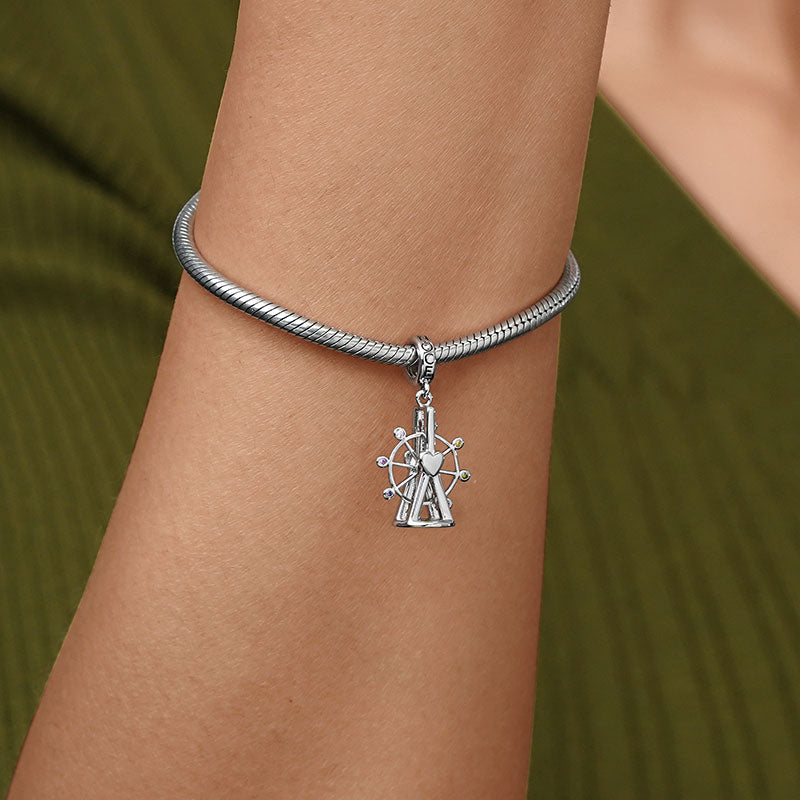 Gnoce Best Moment Ferris Wheel Charm Platinum-plated Silver Blend_5