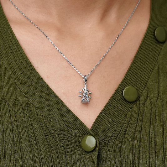 Gnoce Best Moment Ferris Wheel Charm Platinum-plated Silver Blend_7