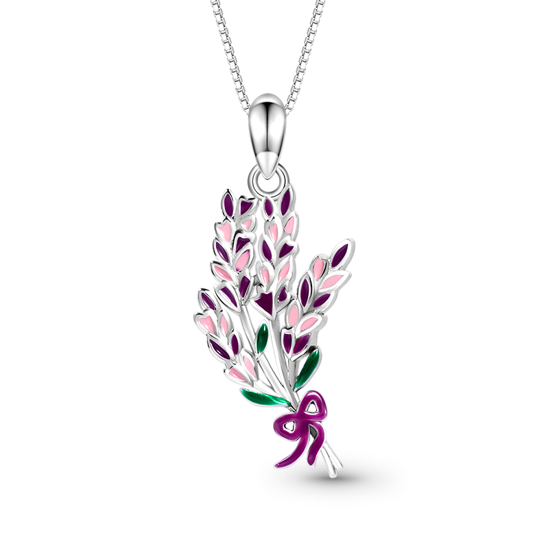 Gnoce Lavender Flower Necklace_1