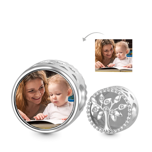 Gnoce Family Tree Personalized Photo Charm Platinum-plated Silver Blend_1