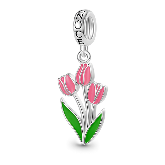 Gnoce Blooming Tulip Charm Platinum-plated Silver Blend_1
