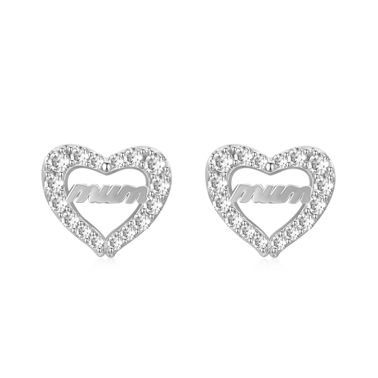 Gnoce Sparkling Mum Stud Earrings Platinum-plated Silver Blend_1