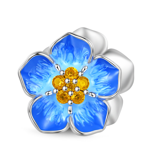 Gnoce Blue Forget-Me-Not Charm Platinum-plated Silver Blend_1