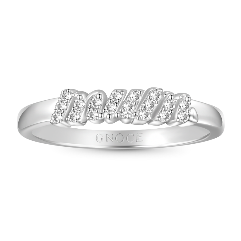 Gnoce Sparkling Mum Ring Platinum-plated Silver Blend_1