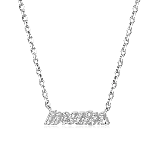 Gnoce Sparkling Mum Necklace Platinum-plated Silver Blend_1