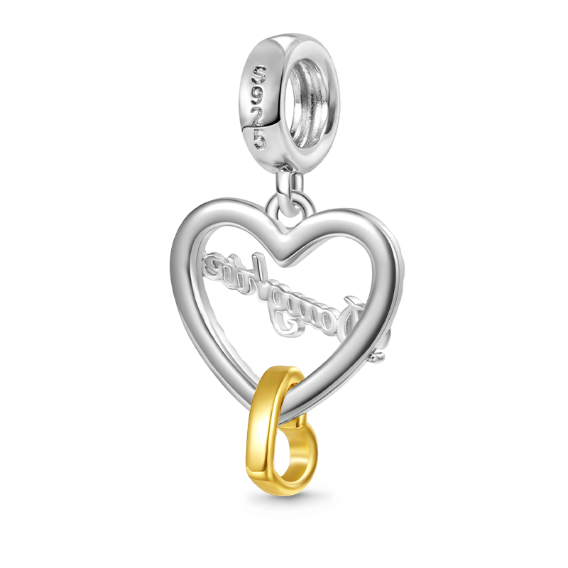 Gnoce Love You Daughter Heart Pendant Dangle Charm_2