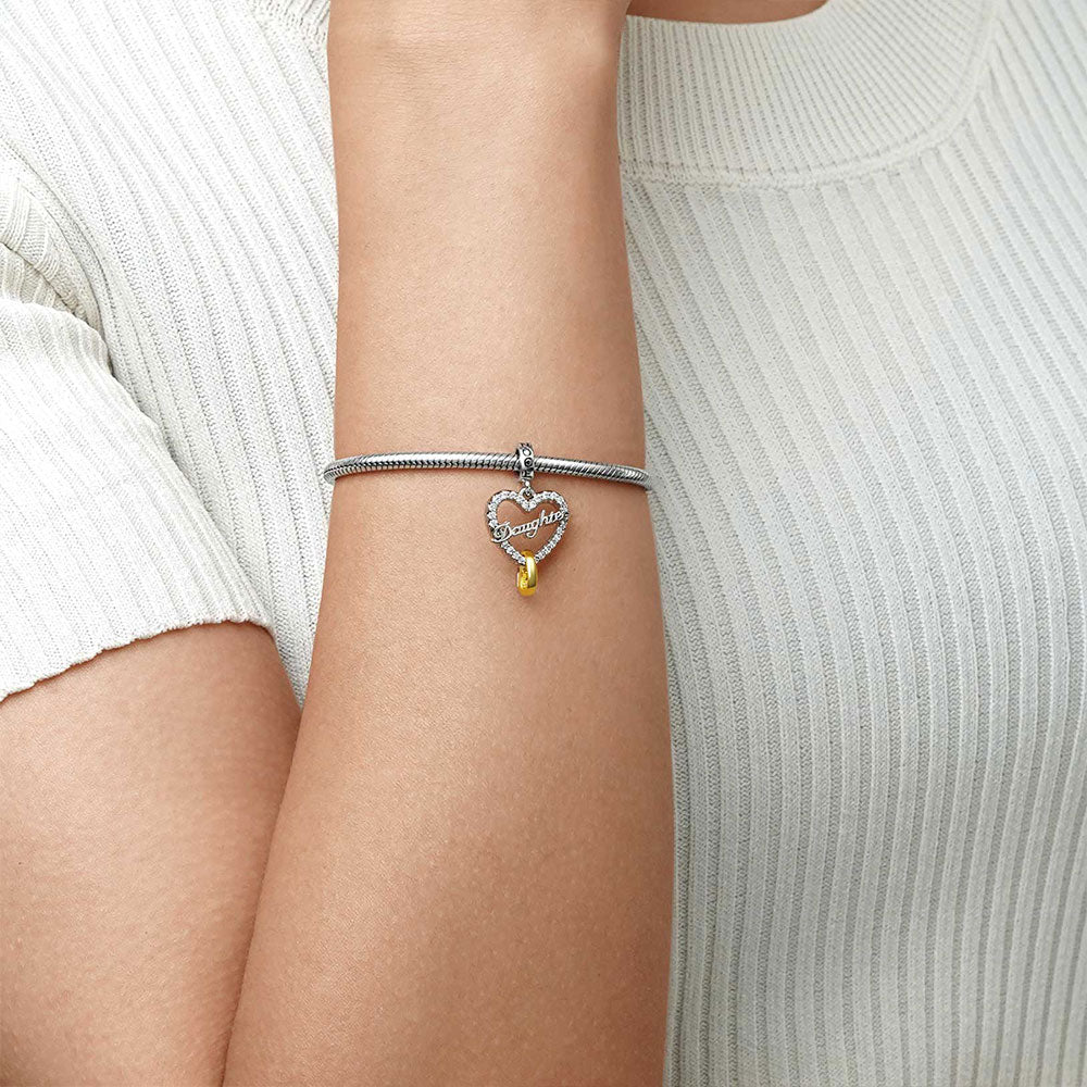 Gnoce Love You Daughter Heart Pendant Dangle Charm_5