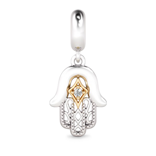 Gnoce All is Well Hamsa Hand Charm Platinum-plated Silver Blend_1