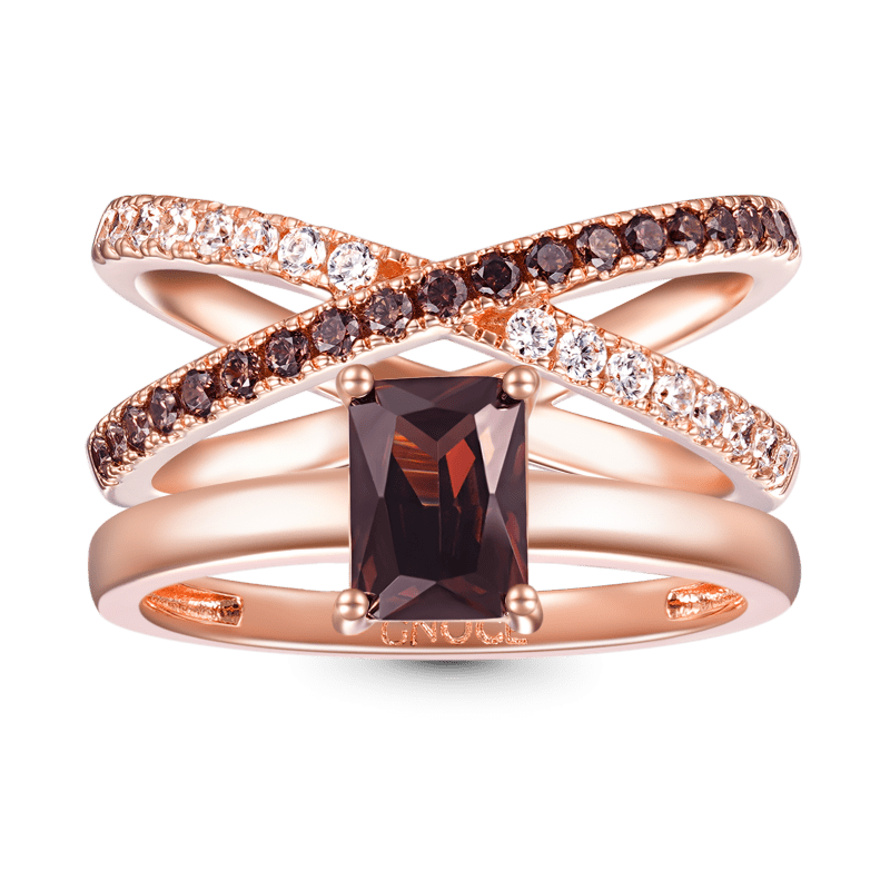 Gnoce Radiant-cut Geometric Stackable Ring Set_1