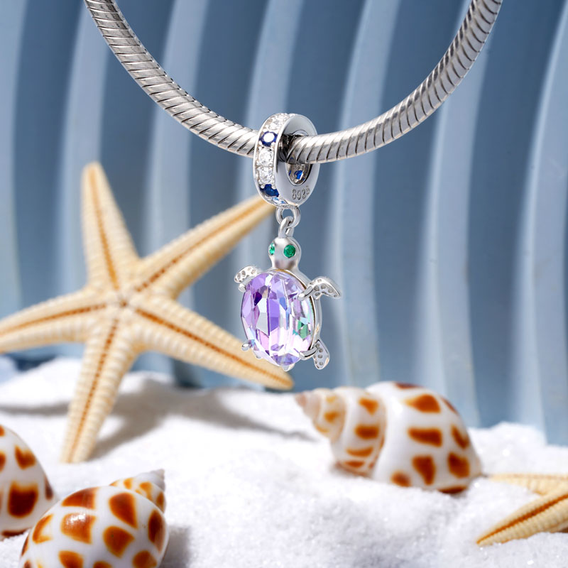 Gnoce Sparkling Sea Turtle Pendant Dangle Charm_3