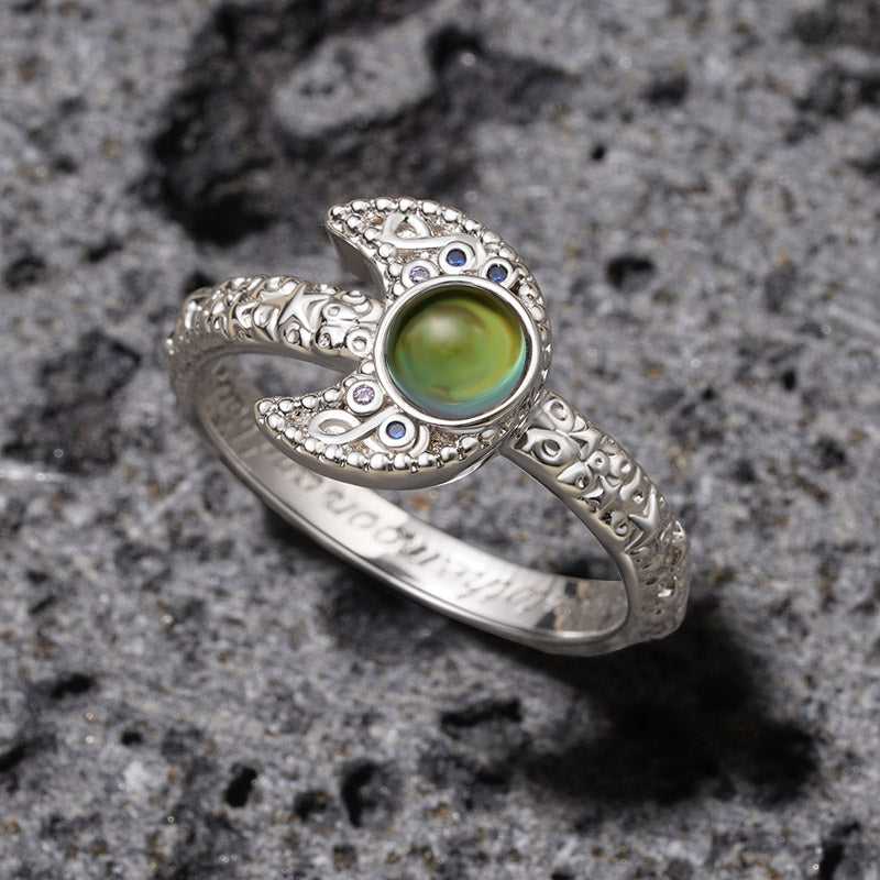 Gnoce Magic Moon Mood Ring Platinum-plated Silver Blend_4