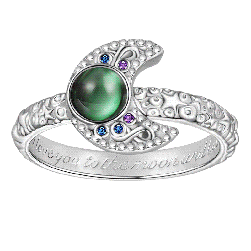 Gnoce Magic Moon Mood Ring Platinum-plated Silver Blend_1