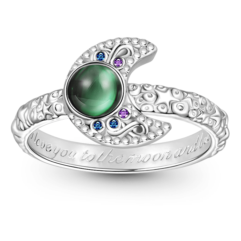 Gnoce Magic Moon Mood Ring Platinum-plated Silver Blend_2