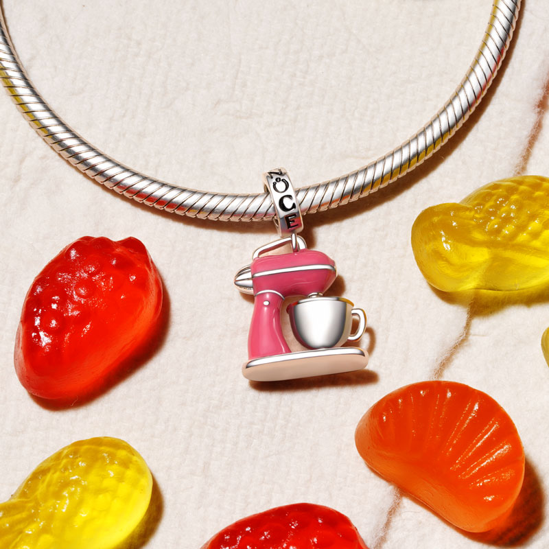 Gnoce Baker's Mixer Charm Platinum-plated Silver Blend_3