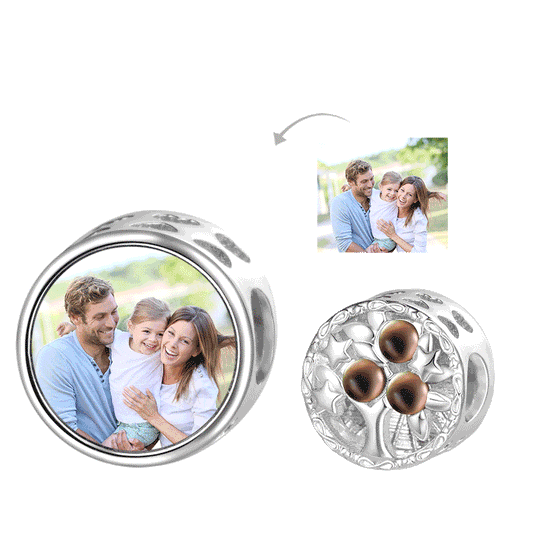 Gnoce Family Tree Personalized Photo Mood Charm Platinum-plated Silver Blend_1