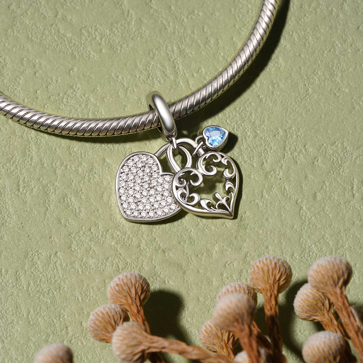 Gnoce Love Lock Pendant Dangle Charm_3