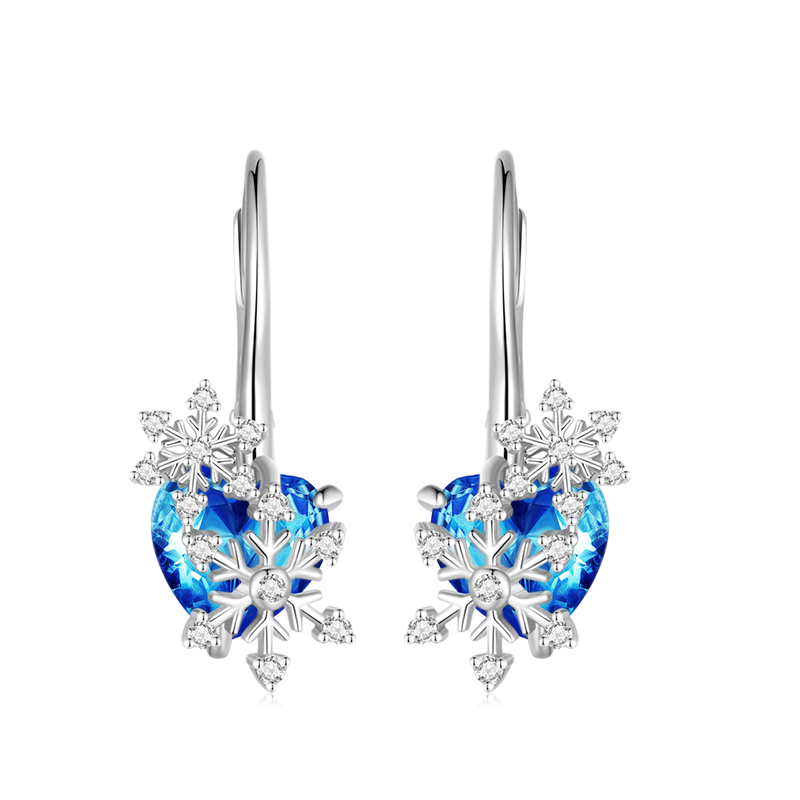 Gnoce Sparkling Snowflake Stud Earrings_1