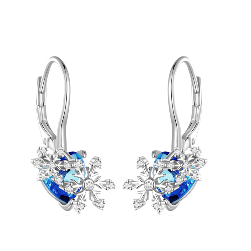 Gnoce Sparkling Snowflake Stud Earrings_2