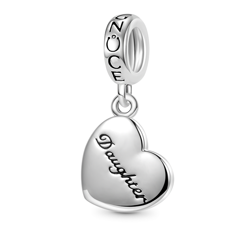 Gnoce Mother&Daughter Heart Pendant Dangle Charm_3