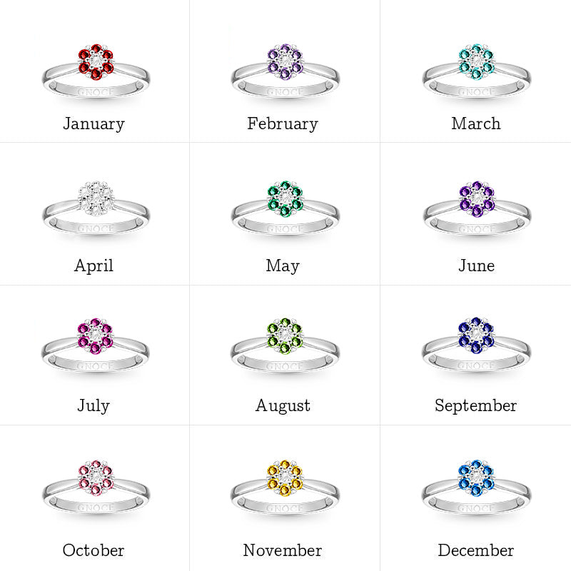 Gnoce Birthstone Flower Ring_7