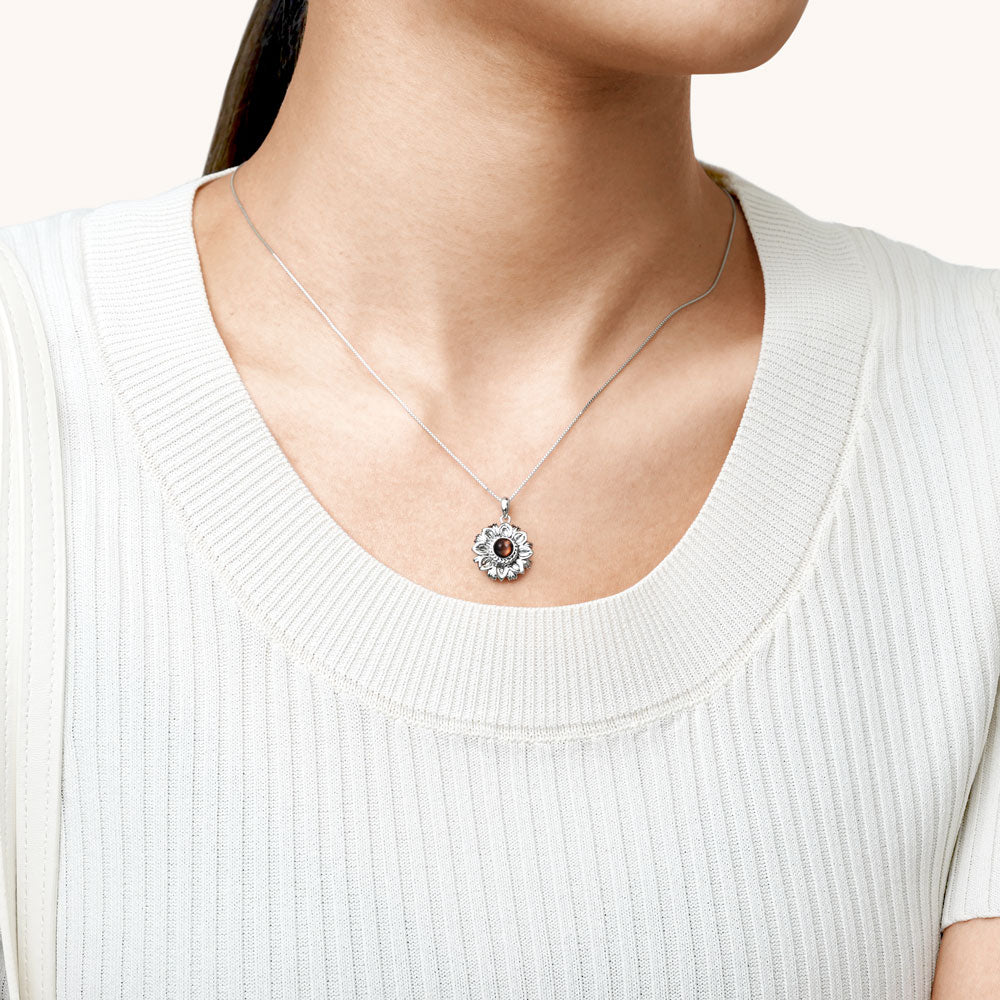 Gnoce Projection Sunflower Personalized Photo Necklace_3
