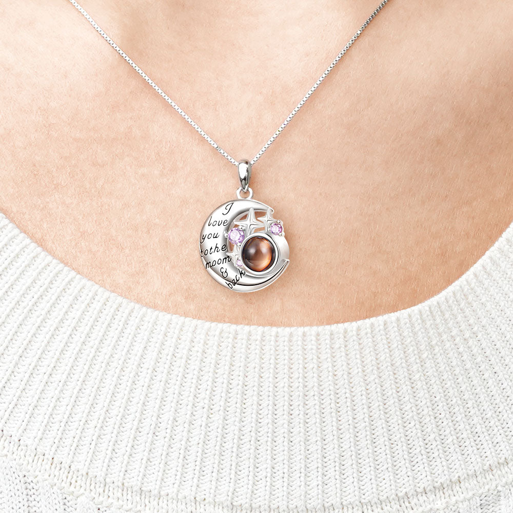 Gnoce Projection "I Love You" Moon&Star Necklace_4