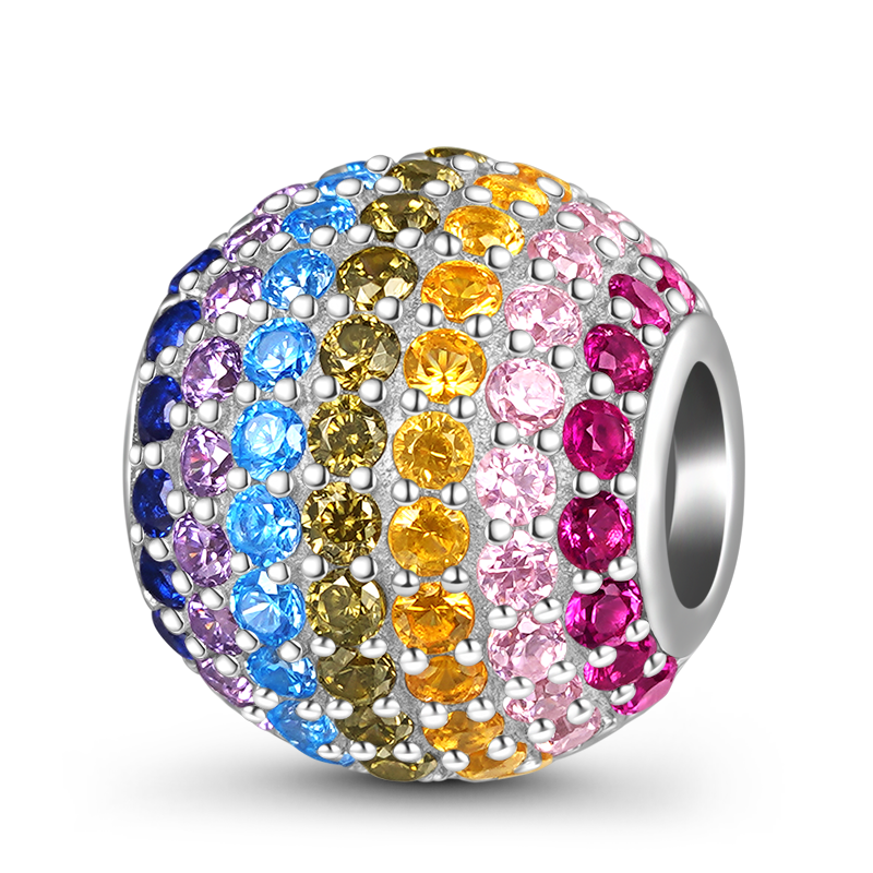 Gnoce Sparkling Rainbow Round-shape Basic Charm_1