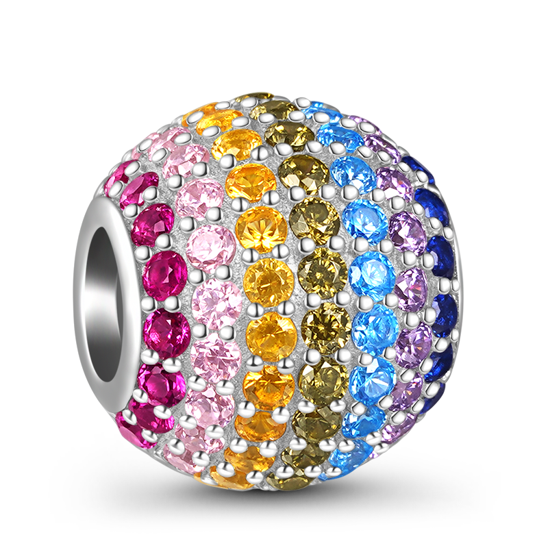 Gnoce Sparkling Rainbow Round-shape Basic Charm_2