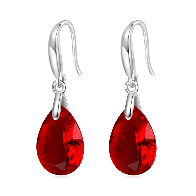 Gnoce Pear-shape Drop Birthstone Dangle Earrings_1