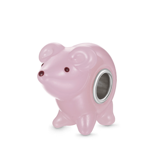 Gnoce Pink Mouse Murano Glass Charm_1