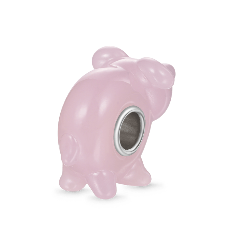 Gnoce Pink Mouse Murano Glass Charm_2