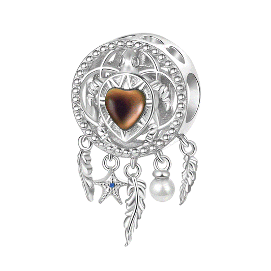 Gnoce Sea Turtle Dreamcatcher Mood Charm Platinum-plated Silver Blend_1