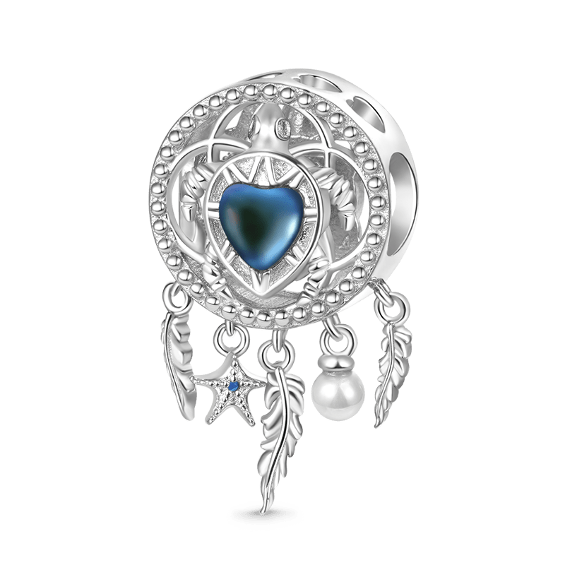 Gnoce Sea Turtle Dreamcatcher Mood Charm Platinum-plated Silver Blend_2