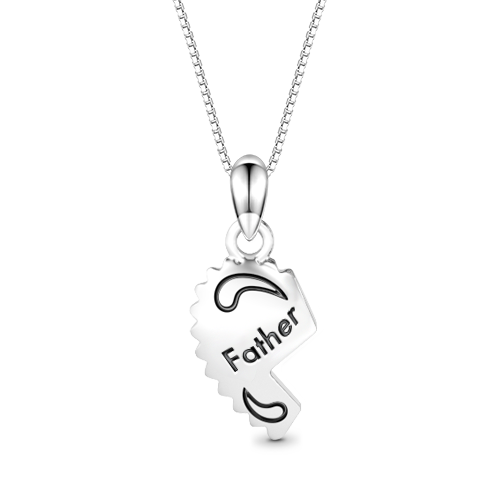 Gnoce "Love You" Father Unique Whole Heart Necklace_1