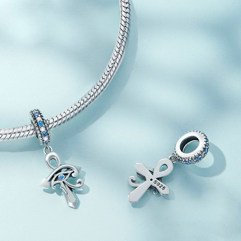 Gnoce Eye of Horus Cross Pendant Dangle Charm_2
