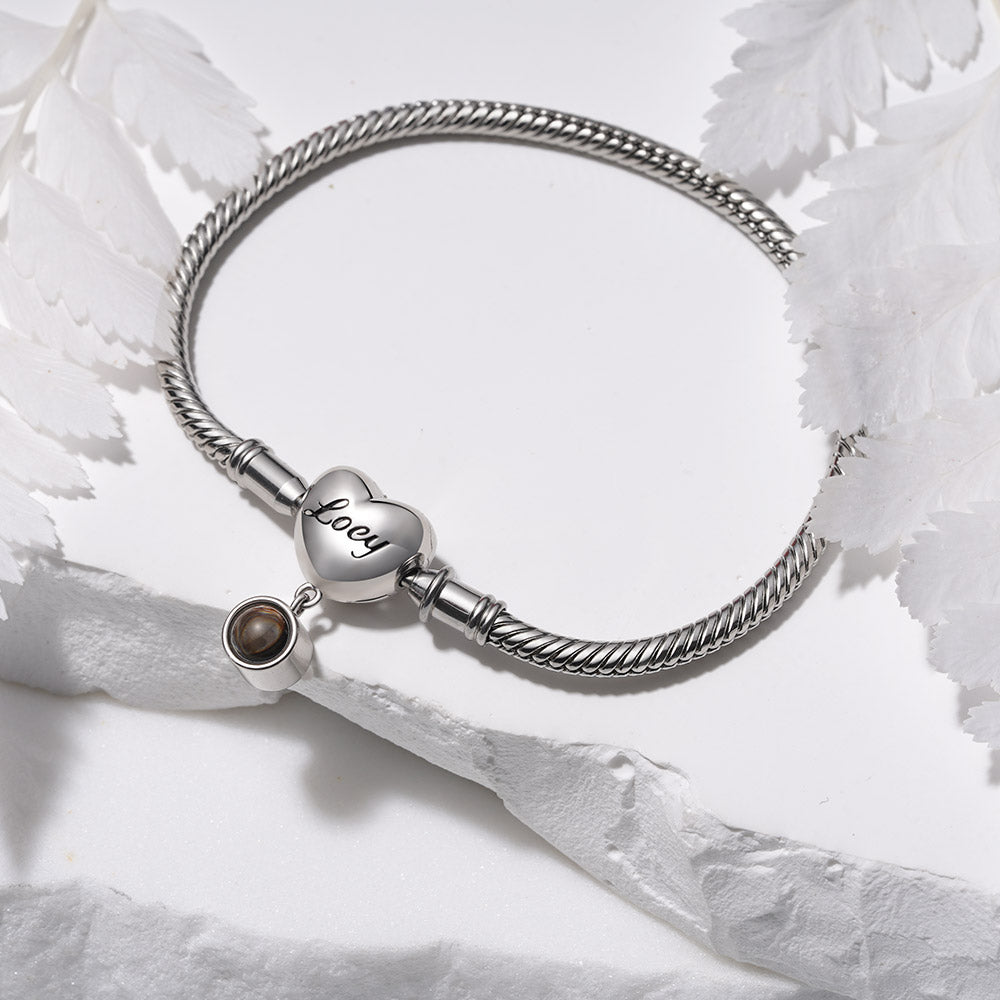 Gnoce Projection Engravable Basic Snake Chain Bracelet_2