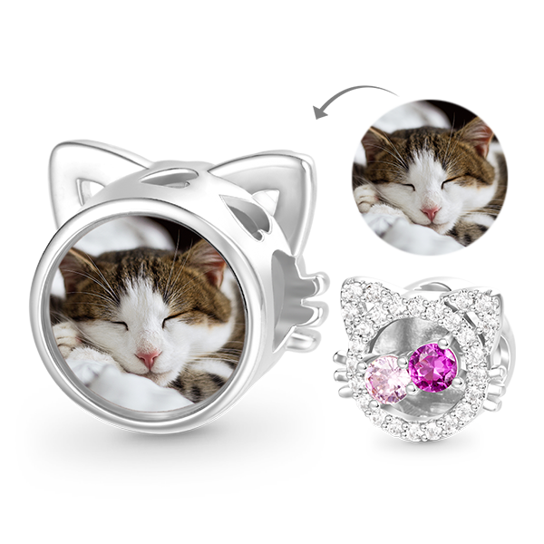 Gnoce Cat Love Personalized Photo Charm_1