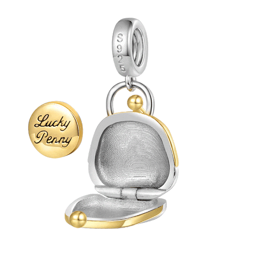 Gnoce Openable Purse & Lucky Penny Charm Platinum-plated Silver Blend_1